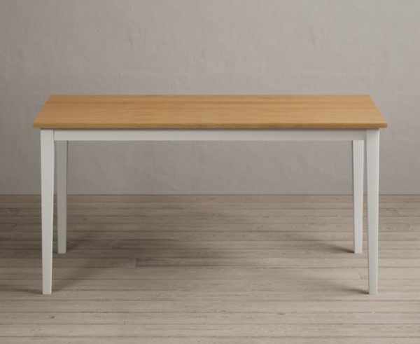 Kendal 150cm Solid Oak and Signal White Painted Dining Table | Bed Sava