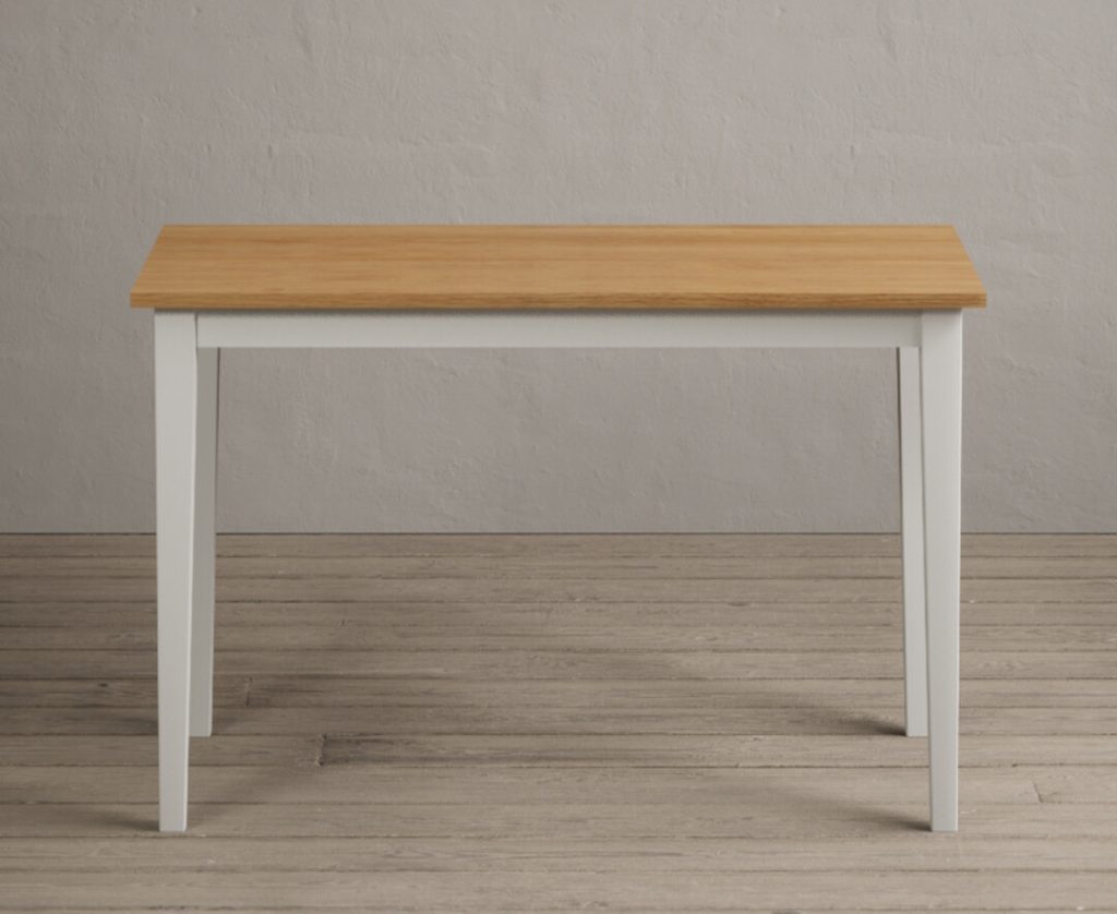 Kendal 115cm Solid Oak and Signal White Painted Dining Table