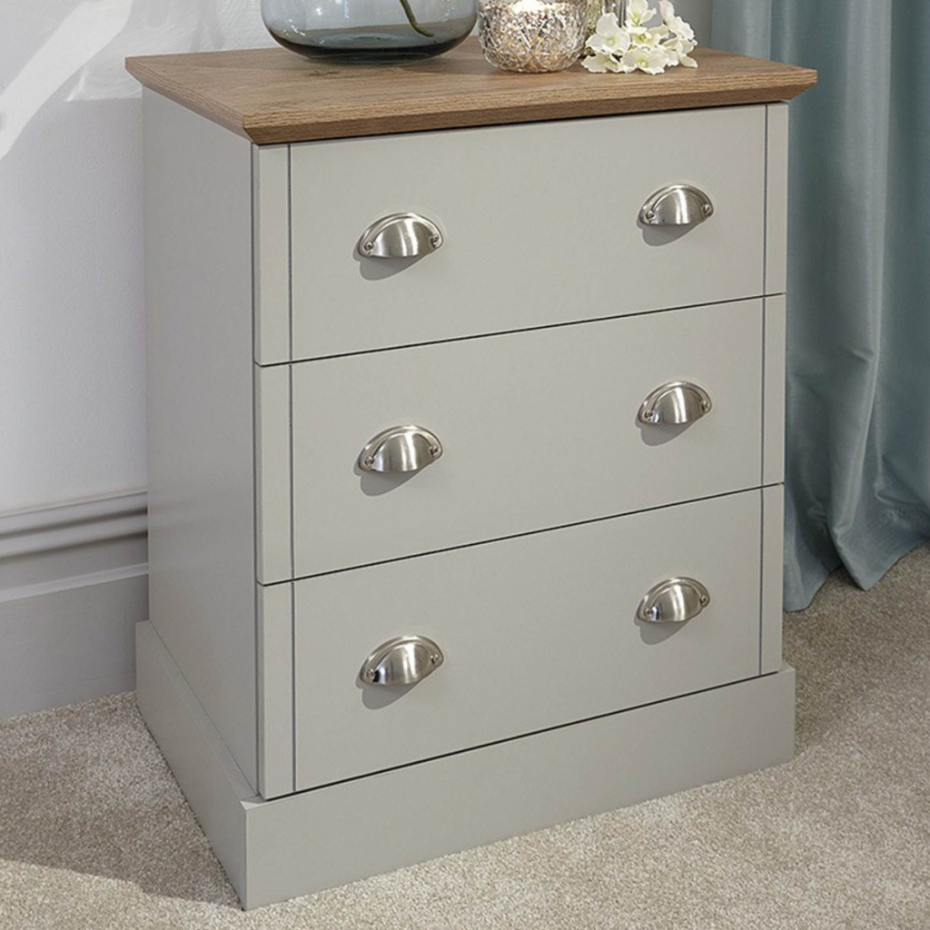 GFW Kendal 3 Drawer Chest-Grey