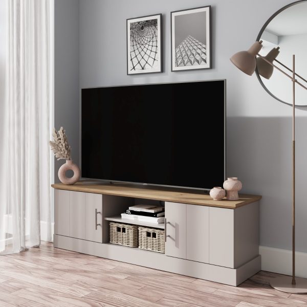 GFW Kendal Large TV Unit  Grey | Bed Sava