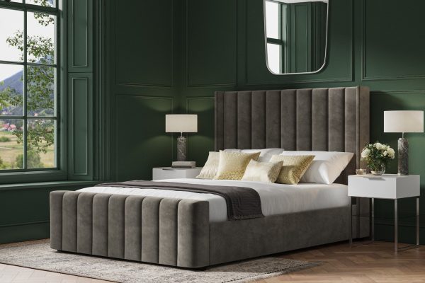 Emporia Beds Kilworth Velvet Ottoman Mid Grey Kingsize | Bed Sava