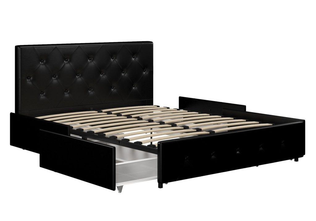 Dorel Dakota Faux Leather Storage Bed-Kingsize