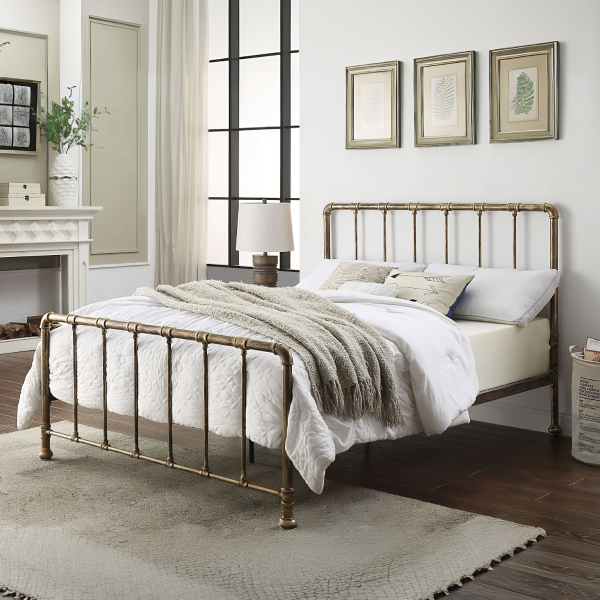 Flintshire Furniture Kinnerton Antique Bronze Metal Bed Frame Kingsize | Bed Sava