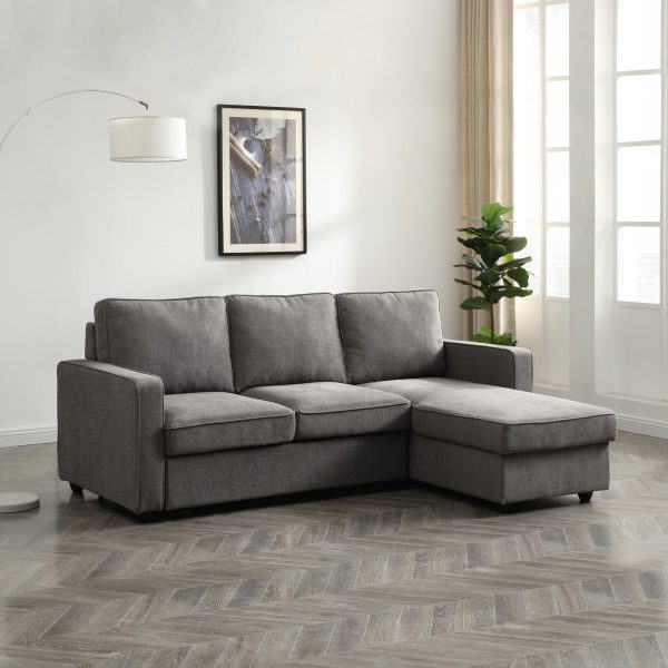 Firbank Corner Sofa Bed  Typhon Grey Textured Weave | Bed Sava