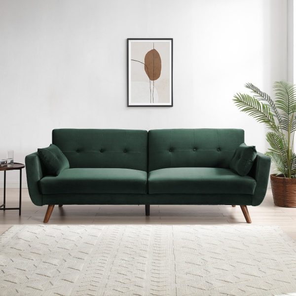 Borwick Sofa Bed  Bottle Green Velvet | Bed Sava