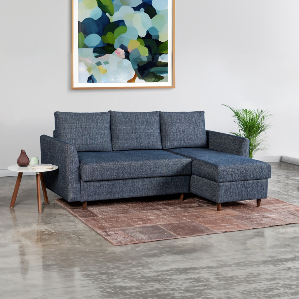 Arnaby Corner Sofabed - Metis Navy Textured Weave