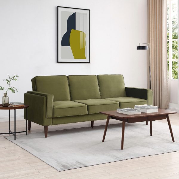 Turnberry Sofa Bed  Athena Olive Green Velvet | Bed Sava