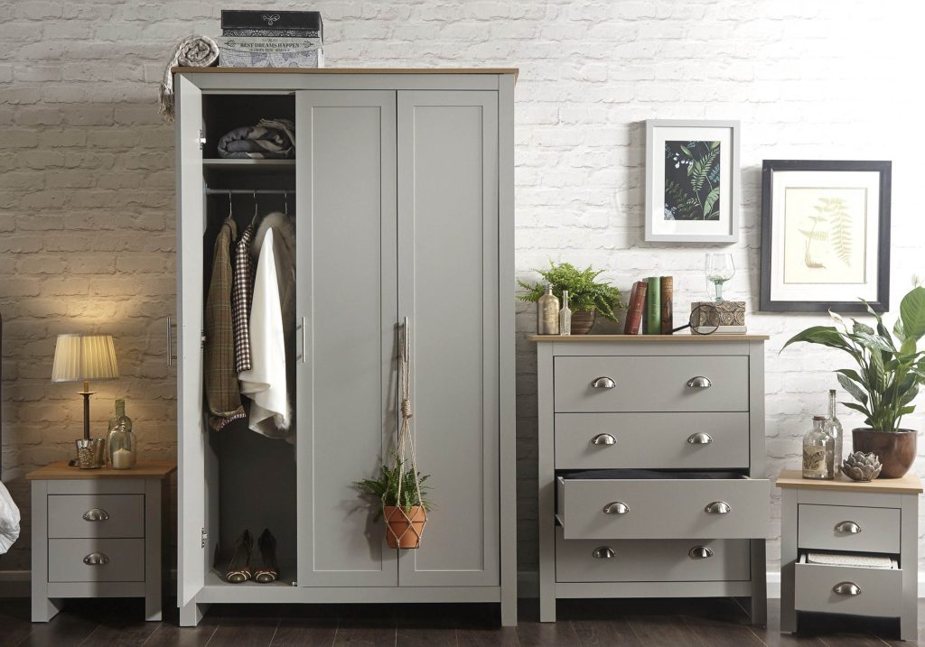 GFW Lancaster 4 Piece Bedroom Set-Grey