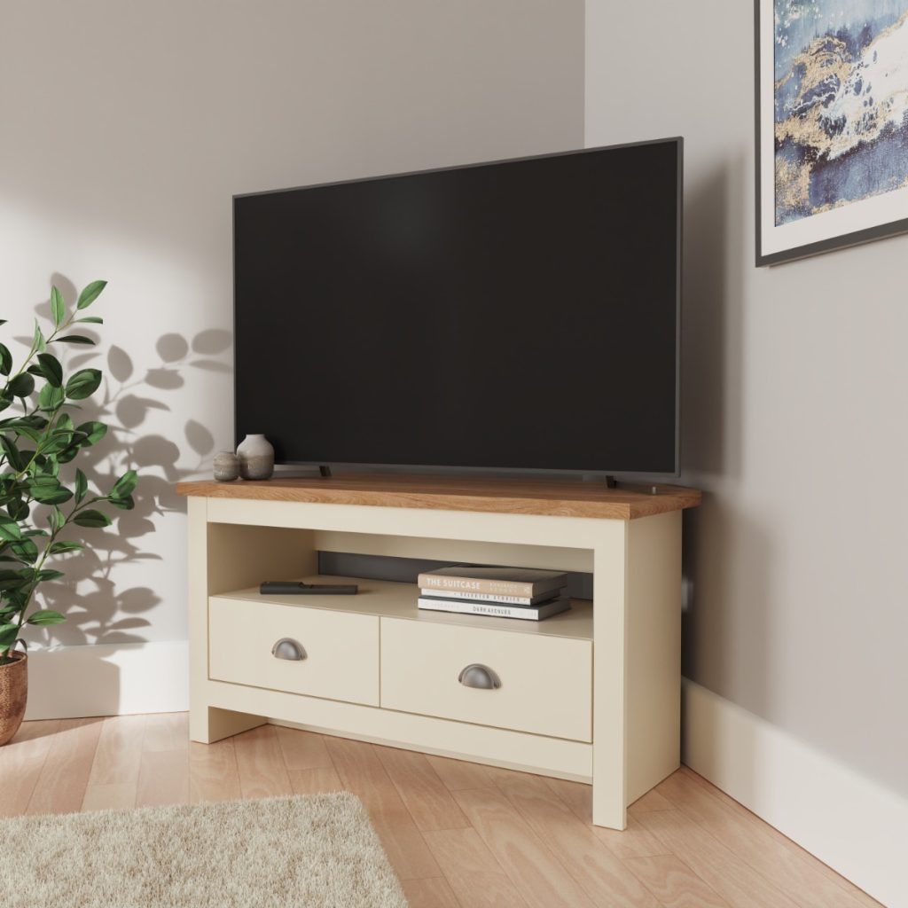 GFW Lancaster Corner TV Unit -Cream