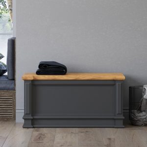 Lawson Oak and Charcoal Grey Painted Blanket Box | Bed Sava