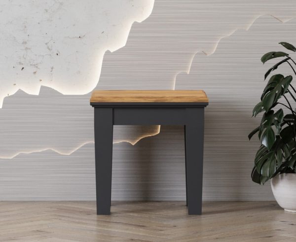Lawson Oak and Charcoal Grey Painted Dressing Table Stool | Bed Sava