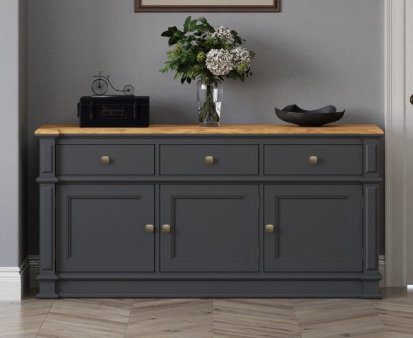 Lawson Oak and Charcoal Grey Painted Extra Large Sideboard | Bed Sava
