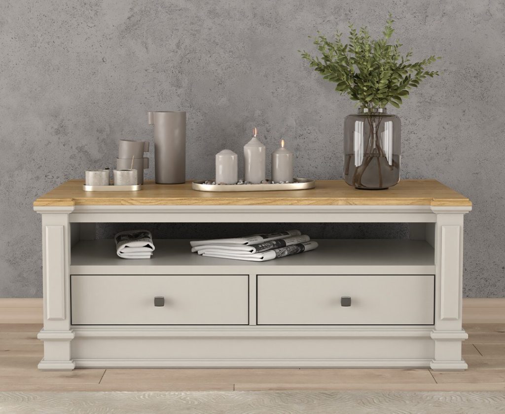 Lawson Oak and Soft White Painted Coffee Table