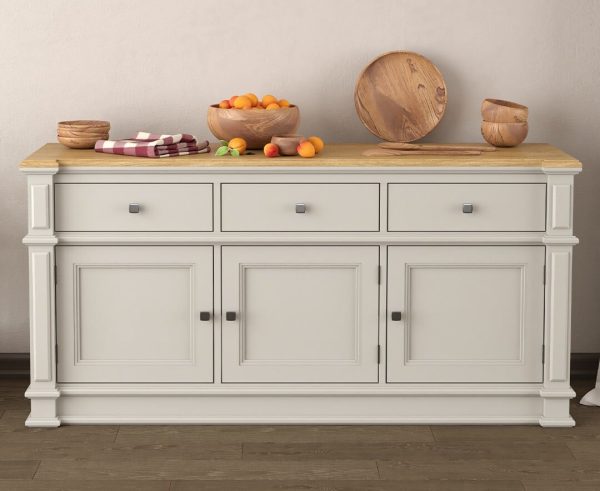 Lawson Oak and Soft White Painted Extra Large Sideboard | Bed Sava