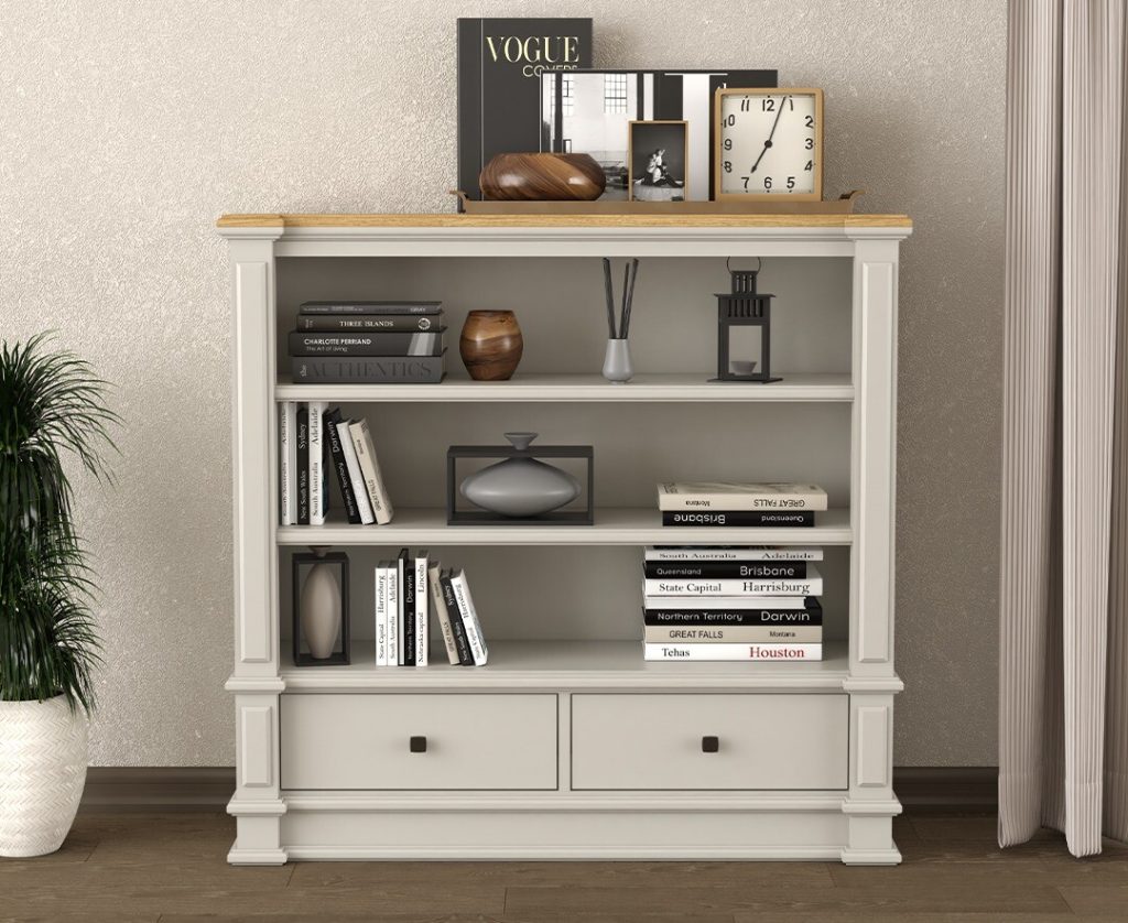 Lawson Oak and Soft White Painted Small Bookcase