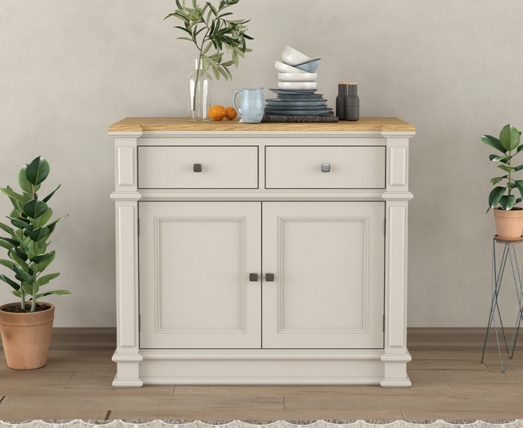 Lawson Oak and Soft White Painted Small Sideboard