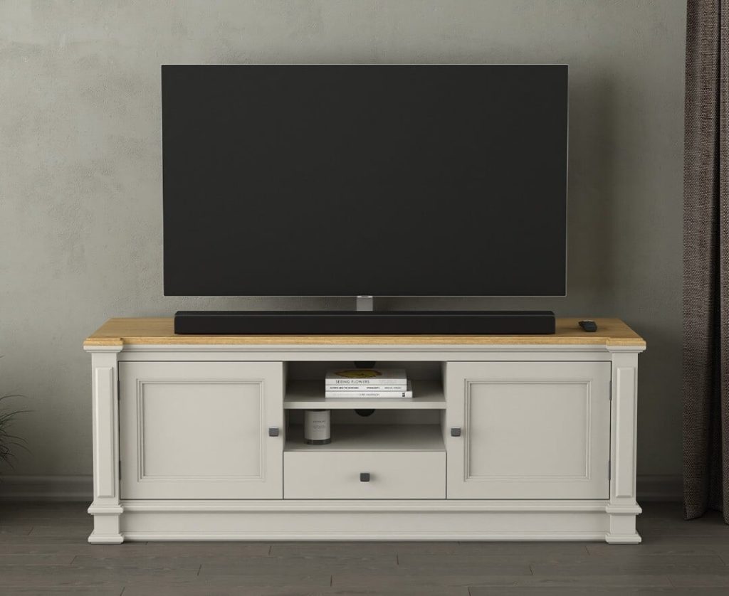 Lawson Oak and Soft White Painted Super Wide TV Cabinet