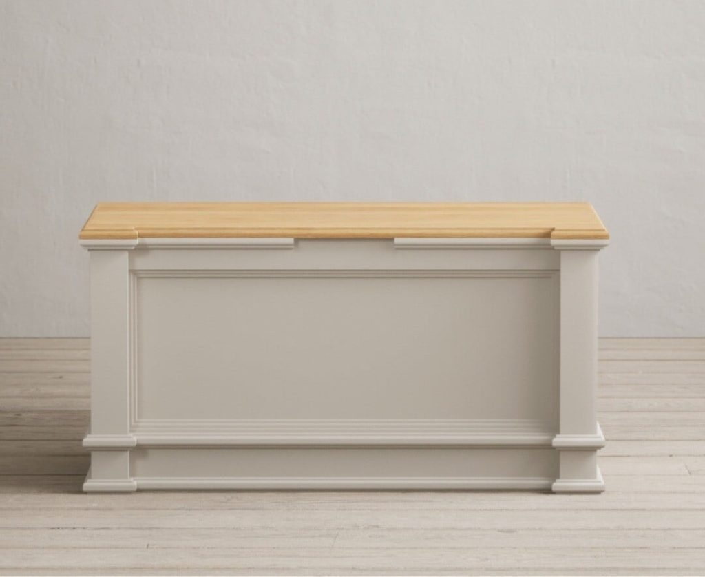 Lawson Oak and Soft White Painted Blanket Box