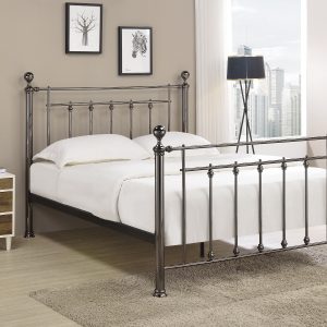 Limelight Libra Black Chrome Metal Double Bed Frame | Bed Sava