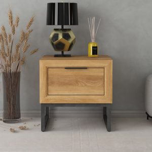 Loft Solid Oak Lamp Table | Bed Sava