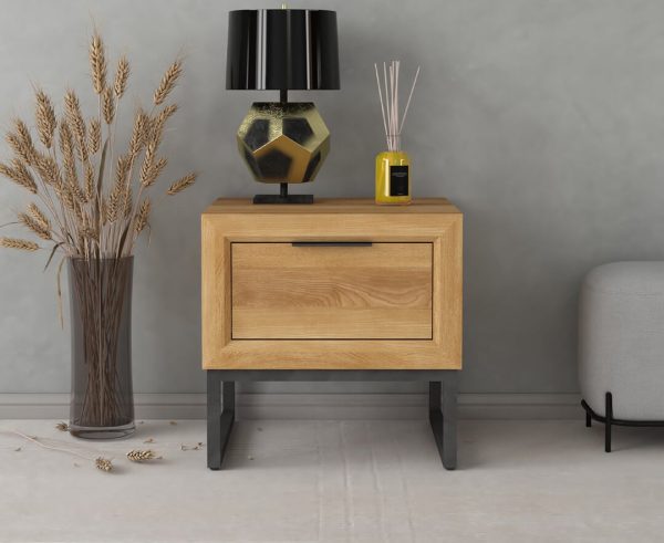 Loft Solid Oak Lamp Table | Bed Sava