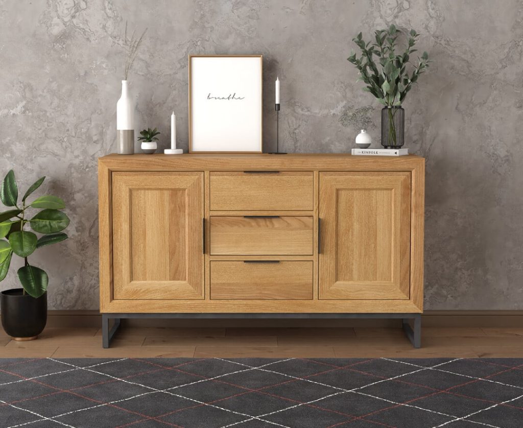 Loft Solid Oak Large Sideboard