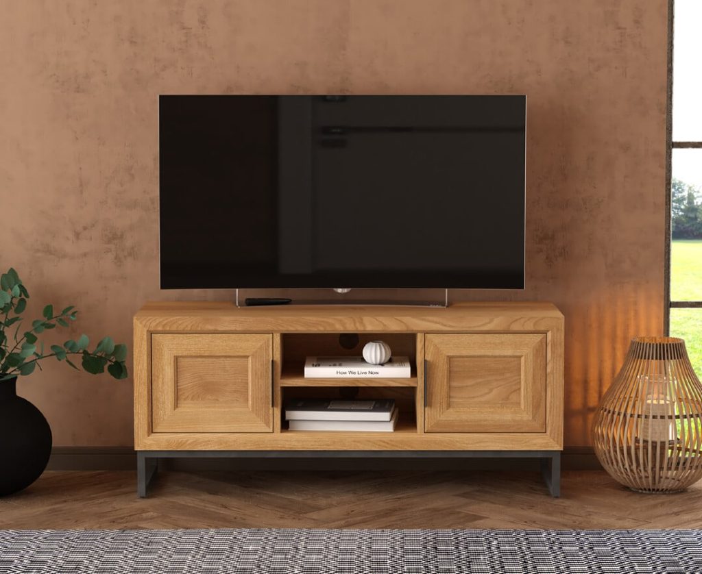 Loft Solid Oak Large TV Cabinet