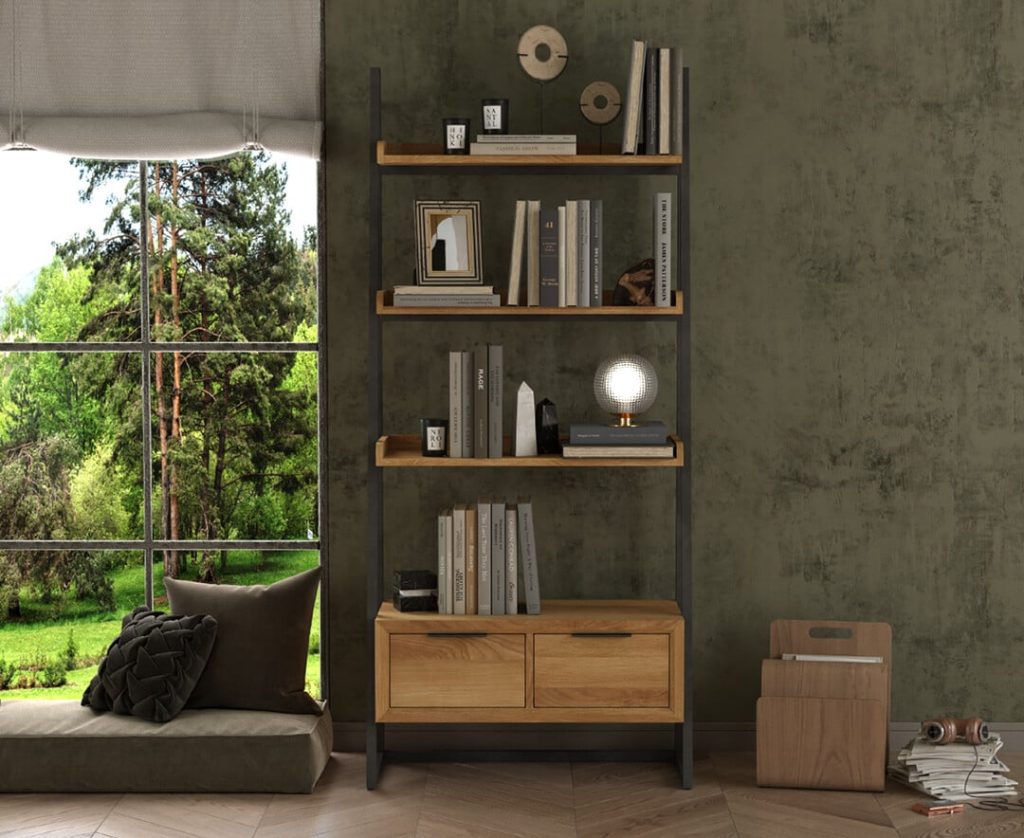 Loft Solid Oak Open Bookcase
