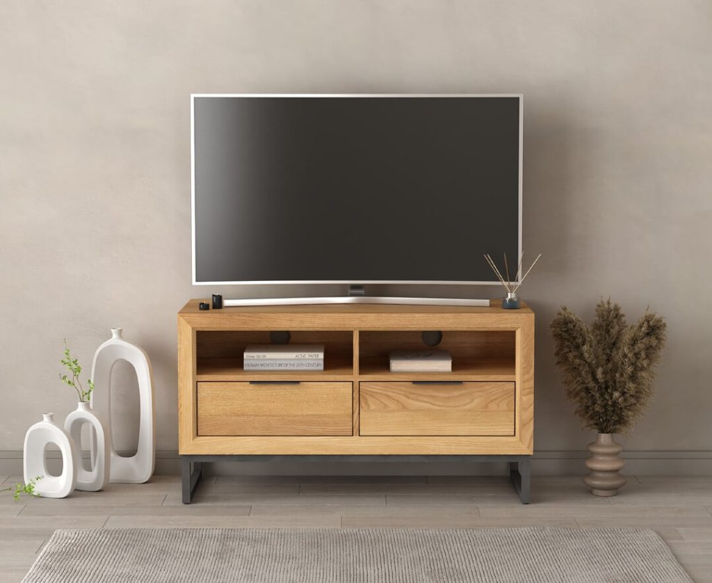 Loft Solid Oak Small TV Cabinet