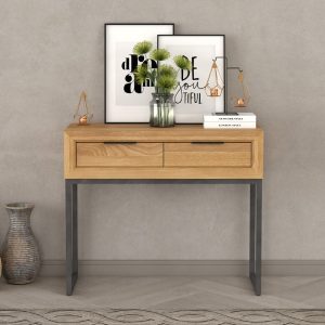 Loft Solid Oak Storage Console Table | Bed Sava