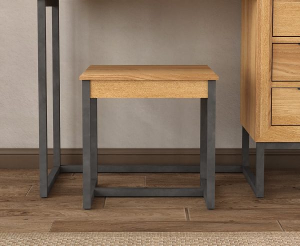 Loft Solid Oak Dressing Table Stool | Bed Sava
