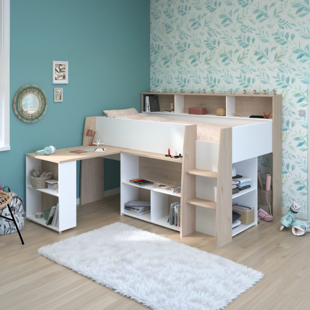 Parisot Lucas Mid Sleeper with Desk and Storage