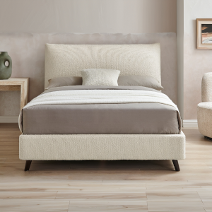 Limelight Luna Pillow Boucle Fabric Bed Frame Ivory Kingsize | Bed Sava