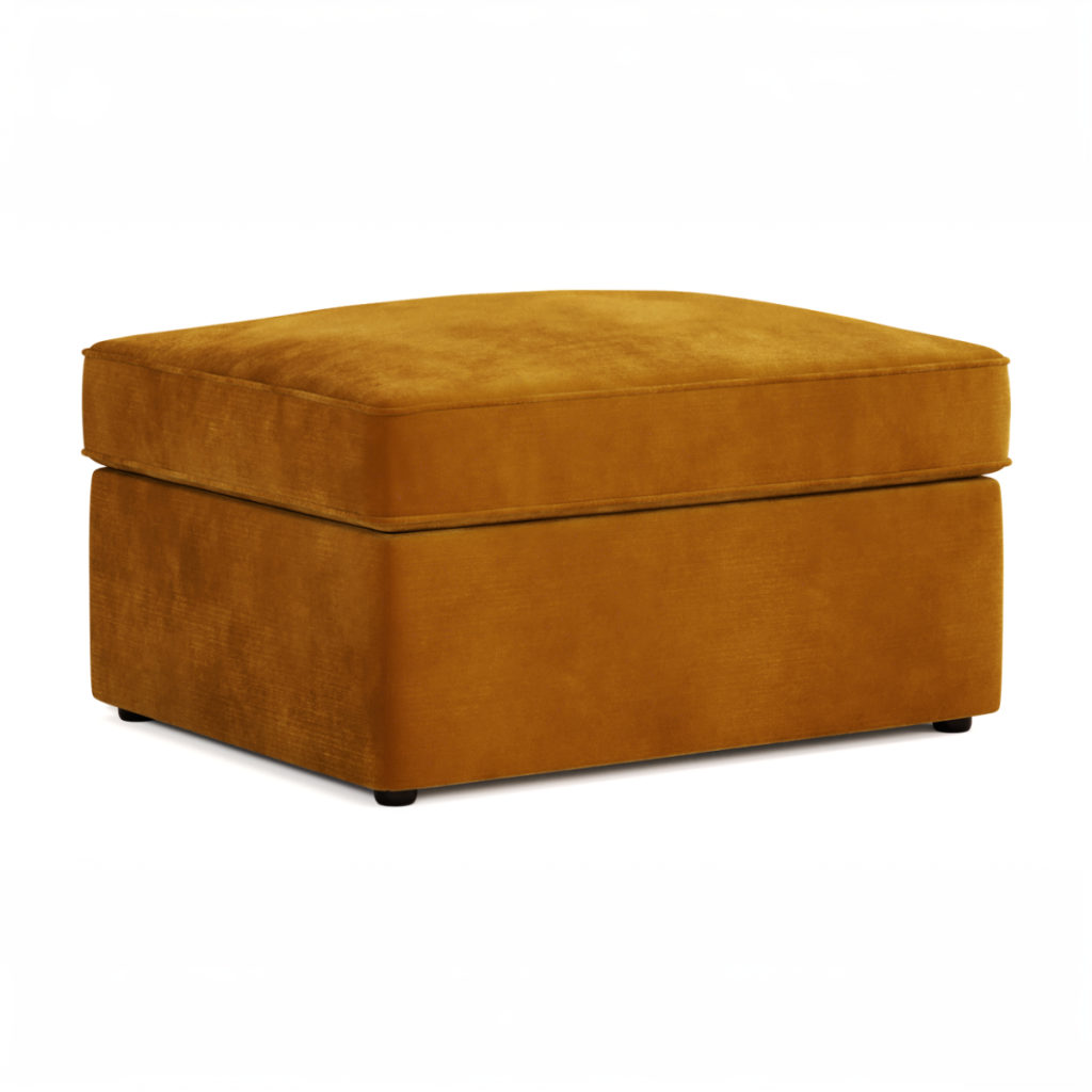 Jay Be® Footstool Bed Luxe Velvet Saffron | Bed Sava
