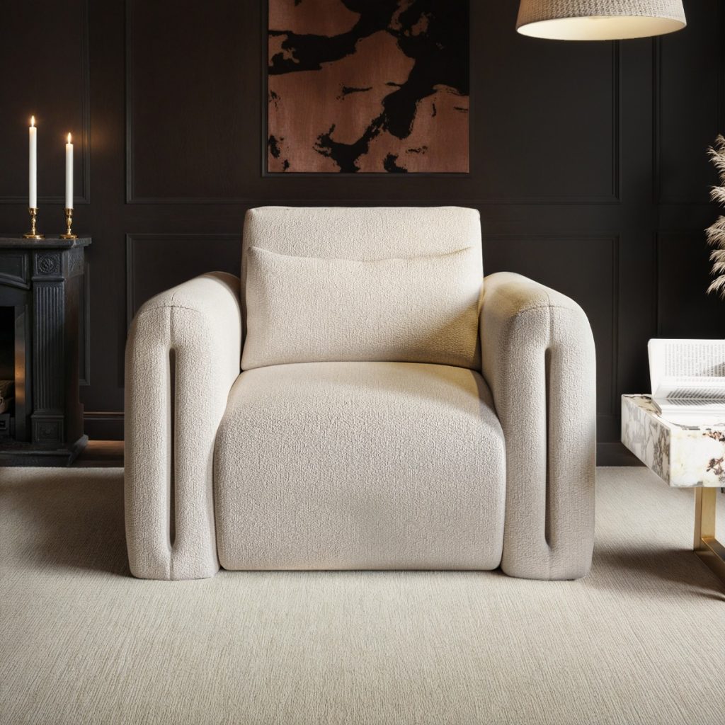 Solace+Co Mabel Armchair Beige Chenille