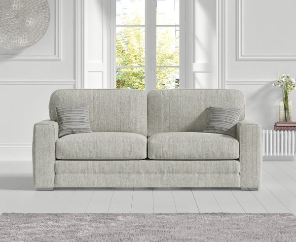 Madden Ivory Fabric Three Seater Sofa | Bed Sava