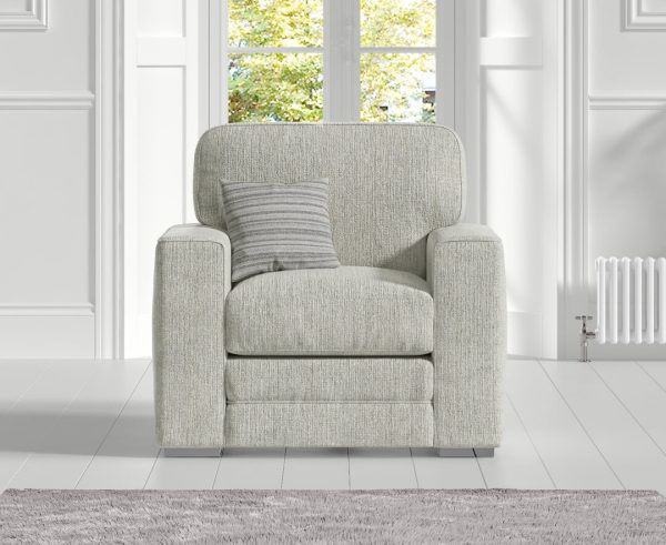 Madden Ivory Fabric Armchair | Bed Sava
