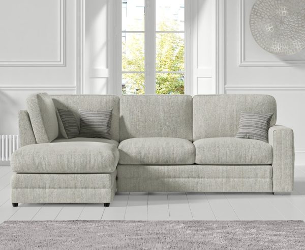 Madden Ivory Fabric Left Hand Facing Corner Sofa | Bed Sava