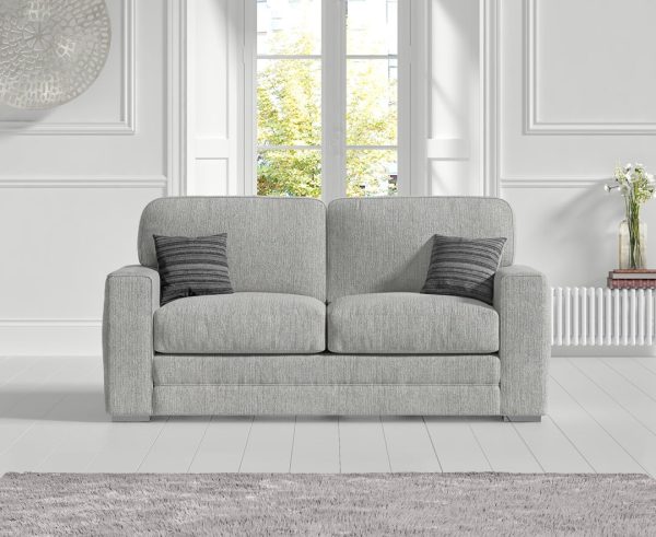 Madden Light Grey Fabric Two Seater Sofa | Bed Sava