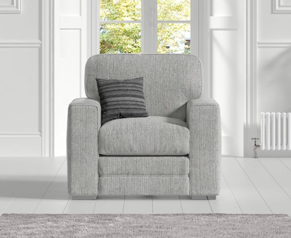 Madden Light Grey Fabric Armchair | Bed Sava