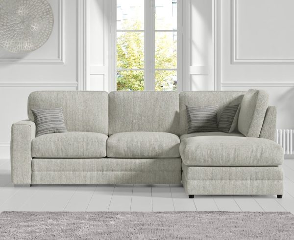 Madden Ivory Fabric Right Hand Facing Corner Sofa | Bed Sava
