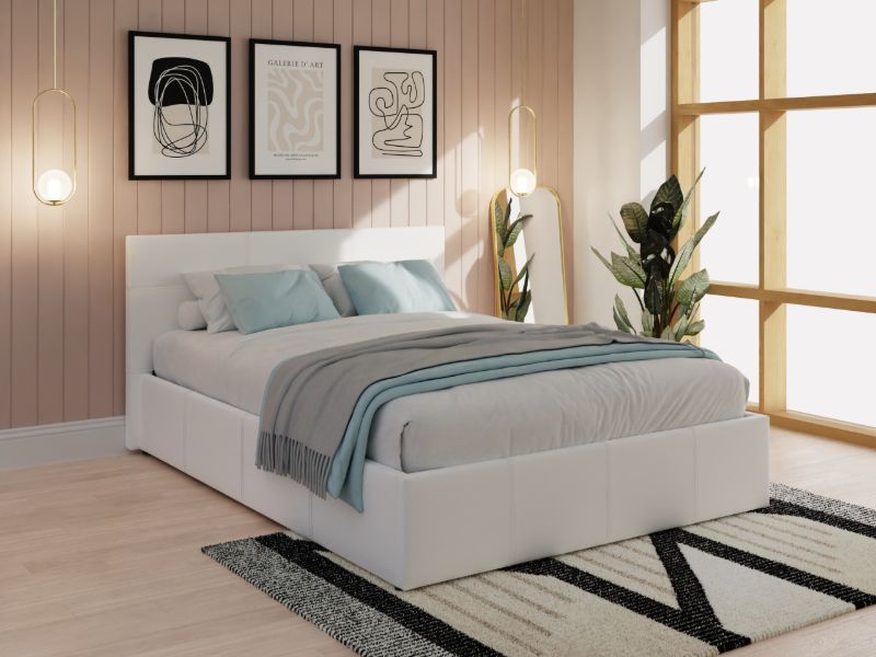 GFW Side Lift Ottoman - White - Double