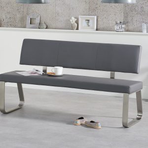 Austin Large Grey Bench With Back | Bed Sava