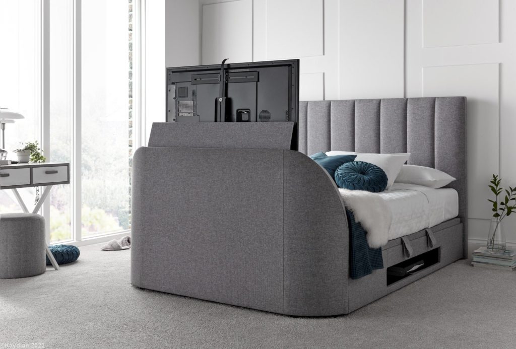 Kaydian Medburn Ottoman TV Bed Grey-Kingsize