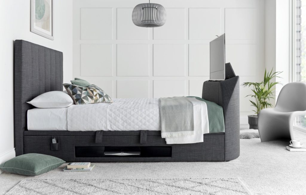 Kaydian Medburn Ottoman TV Bed Slate-SuperKing