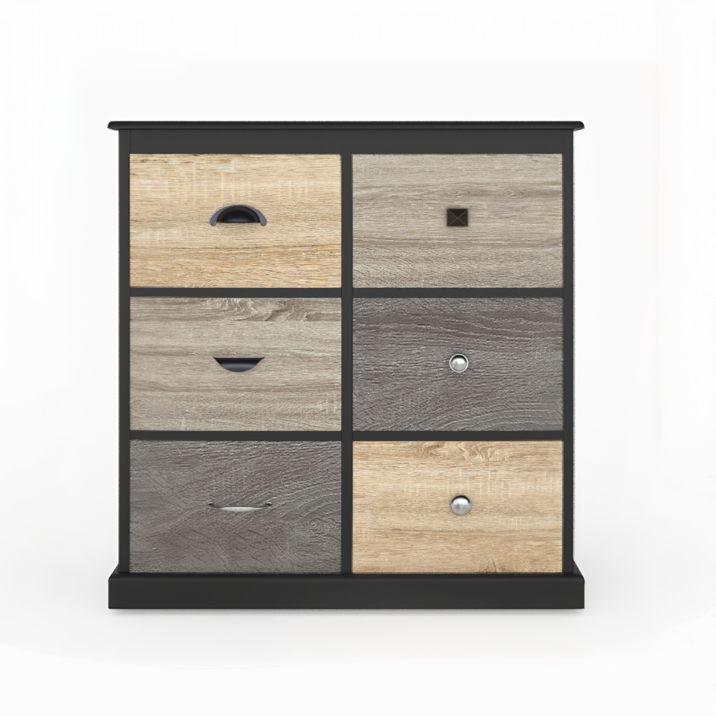 Dorel Mercer 6 Door Storage Cabinet-Black