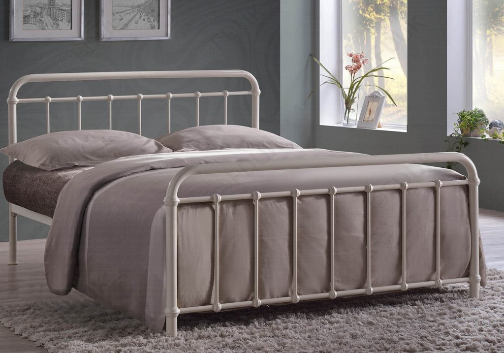Time Living Miami Metal Bed Frame -Ivory-Small Double