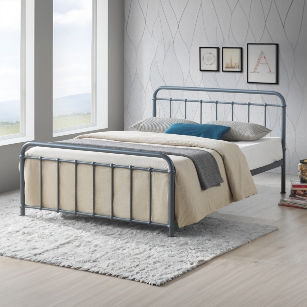 Time Living Miami Metal Bed Frame -Grey-Small Double