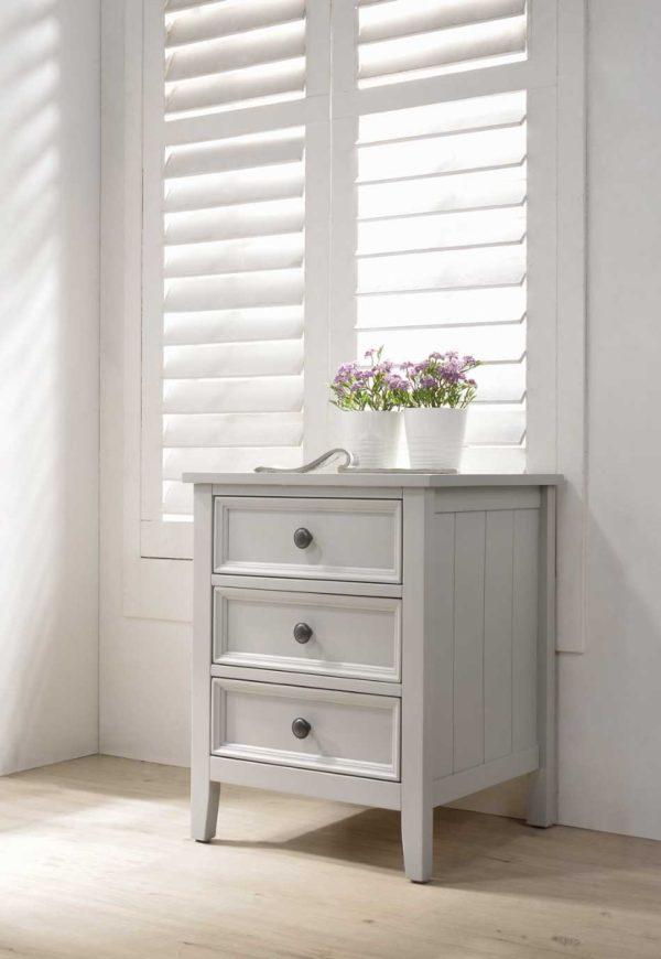 Vida Living Mila Bedside Table  3 Drawer Clay | Bed Sava