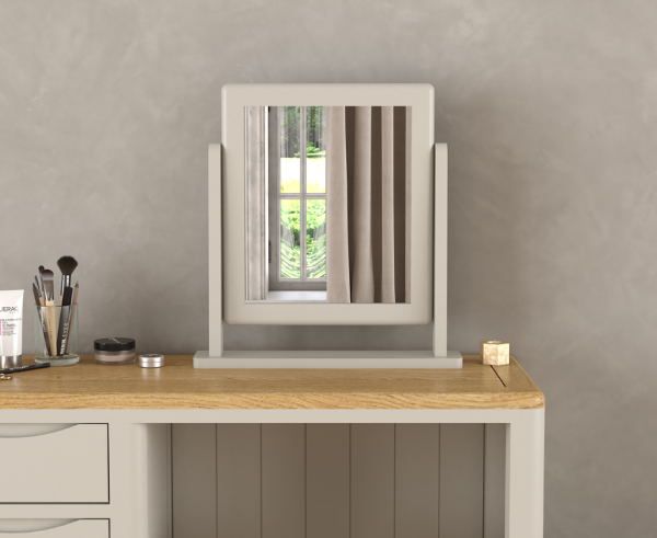 Soft White Painted Dressing Table Mirror | Bed Sava